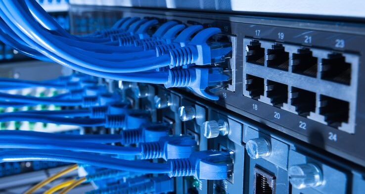 Home patch network cables connected to switch